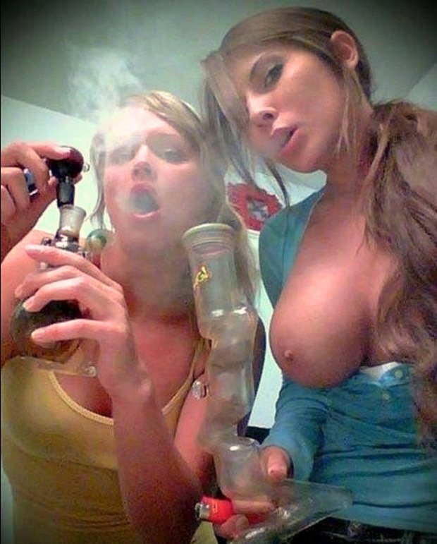 420 girls smoking a bong flashing tits selfie pic at date match online dating